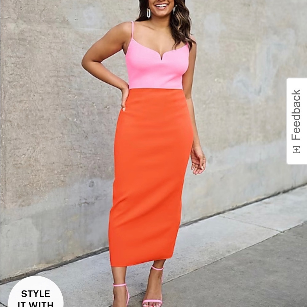 Pink and Orange Express dress worn once!!! Size Small!!! Excellent condition